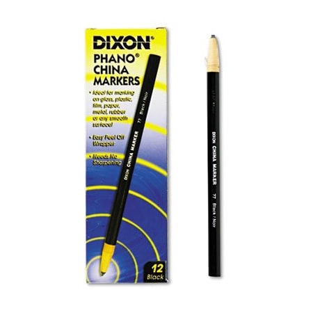 Dixon Ticonderoga Dixon, China Marker, Black, Dozen 00077